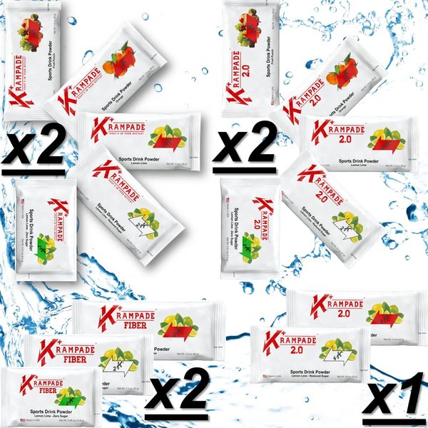 Krampade Electrolytes Powder Potassium Supplement - 2000 mg K+, 2X More Than Coconut Water | Cramp Relief and Prevention | Hydration Powder Packets