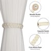 BEL AVENIR Curtain Tiebacks Magnetic Woven Curtain Holdback Drapery Tie-Back (Ivory Braid-2 Pack)