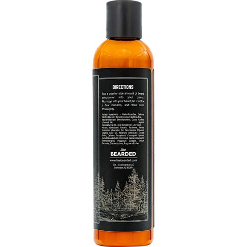 Live Bearded: Beard Conditioner - Executive - Facial Hair Conditioner - 8 oz. - Strengthens and Softens - All-Natural Ingredients with Biotin, Coconut Oil, Argan Oil, and Caffeine - Made in the USA