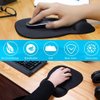 MROCO Ergonomic Mouse Pad with Gel Wrist Support, Comfortable Mousepad with Smooth Wrist Rest Surface and Non-Slip PU Base for Pain Relief, Computer, Laptop, Office & Home, 9.4 x 8.1 in, Black