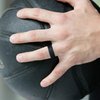 ROQ Silicone Rubber Wedding Ring for Men, Comfort Fit, Men's Wedding Band, Breathable Rubber Engagement Band, 8mm Wide 2mm Thick, Step Edge, Single, Black, Size 9