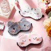 Cute Eye Mask for Sleeping 3 Pieces Cartoon Dog Face Eye Cover Funny Animal Cat Sleeping Mask Soft Lightweight Night Sleep Eye Masks Kitty Eye Mask Blindfolds for Women Men Kids (Cat)