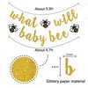 INNORU What Will Baby Bee Banner, Bumble Bee Theme Baby Shower Party Decorations, Mommy to Bee Daddy to Bee Party, Bee Boy or Girl Party Decorations, Gold Glitter