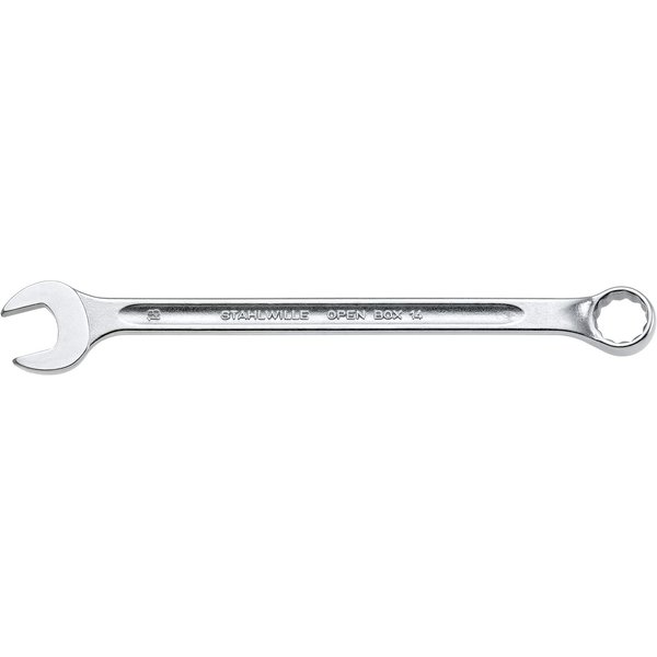 Stahlwille 40101313 Combination Wrench, Open-Box, Long, Size 13mm, 10 Degrees Ring End Angle, Made of Chrome Alloy Steel & Chrome Plated, Drop-forged & Hardened, L. 195mm