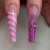 Punk Style Pink Gun Nail Charms 10PCS - 3D Metal Nail Decorations with Crystal Rhinestones for Acrylic Nails