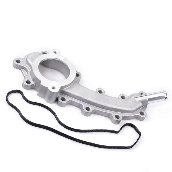 CNRAQR Engine Crossover Water Outlet Aluminium Pipe Replacement for 5184653AF 5184653AD 5184653AE Compatible with 2011-2018 Chrysler 300 Dodge Charger Journey Durango Jeep Grand Cherokee with Gasket