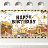 Avezano Construction Birthday Backdrop Banner Construction Theme Birthday Party Decorations Excavator Happy Birthday Banner for Boys Kids Birthday Supplies 70.8 x 43.3 Inch