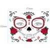 6 Pack Floral Day of the Dead Sugar Skull Face Temporary Tattoos Halloween Makeup Tattoos Decor Stickers for Halloween Masquerade Party
