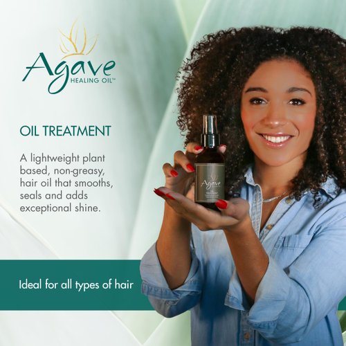Agave Healing Oil Treatment, Lightweight Rejuvenating Hair Oil for All Hair Types With Natural Agave Extract, Paraben & Sulfate-Free, 2 Fl Oz