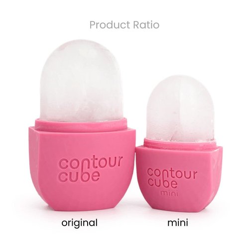 Contour Cube Mini - Revolutionary Ice Roller for Sculpting & De-Puffing - Face Ice Roller & Massager - Ice Mold for Face - Compact Skin Care Tools for Daily Skincare & Travel - Original Pink