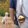 TACO DOG, Dog Ball Holder with Hook, Chasing Pet Toy Storage, Leash Attachment Case, Outdoor Pet Accessories, Thick Full Grain Leather, Handmade, Bourbon Brown