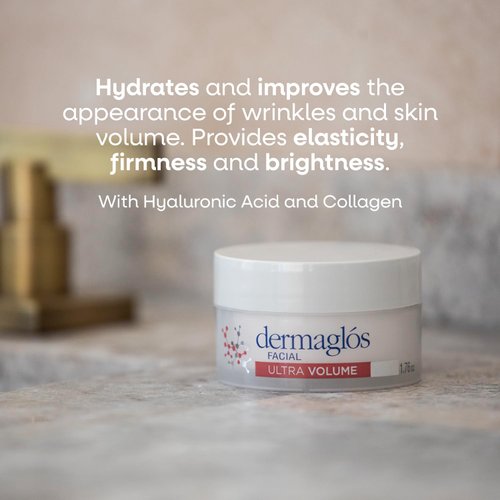 Dermaglós Facial Ultra Volume Moisturizing Night Cream. Moisturizes And Improves The appearance Of wrinkles And Skin Volume With Hyaluronic Acid And Collagen For Deep Hydration 1.76 Oz