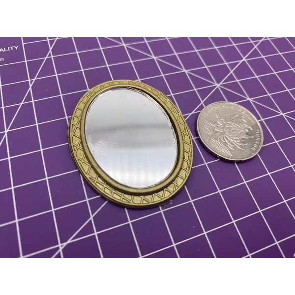 1 Pcs 1/12 Miniature Mirror Dollhouse Decoration Accessories,Miniature Dollhouse Dollhouse Accessories (2x1.6x0.1 inch)