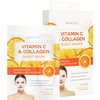 Skin 2.0 Vitamin C and Collagen Sheet Face Mask - Prevents Sun Damage, Reduces Acne, Acne Scars & Wrinkles, Brightening Sheet Mask - Cruelty Free Korean Skin Care For All Skin Types - 5 Masks