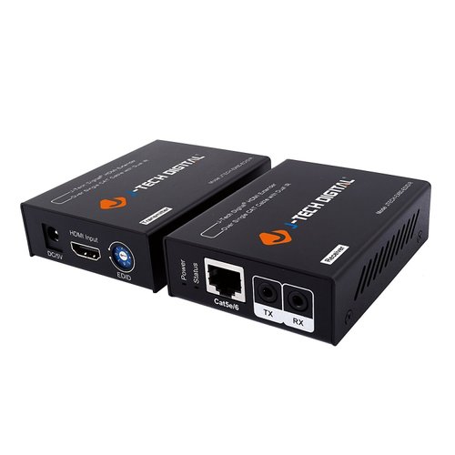 J-Tech Digital Hdmi Extender by Single Cat 5E/6/7 up to 200ft with IR Pass-Through [JTECH-EX60-EDIDIR] UP to 1080P@60HZ