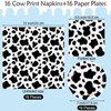 durony 32 Pieces Cow Print Party Supplies Include 16 Cow Print Napkins 16 Party Plates Cow Farm Theme Party Decorations for Birthday Party, Baby Shower, Dinnerware
