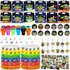 Qbjetkap Kids Birthday Party Supplies Kids Birthday Party Favors for Birthday Party Decorations Include 12Pcs Gift Boxes, 14Pcs Stampers, 12Pcs Keychains, 12Pcs Button Pins, 50Pcs Stickers
