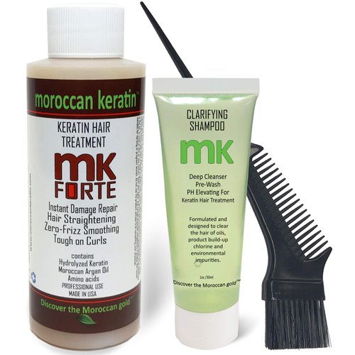 Moroccan Keratin FORTE Keratin Hair Straightening Brazilian Keratin Hair Treatment for All Hair Type Coarse Thick Curly African Black Hispanic Dominican Keratina Para Alisar El Pelo Chocolate