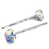 Iridescent Shimmer Crystal Skull Bobby Pins, Set of 2, Goth Halloween Hair Jewelry