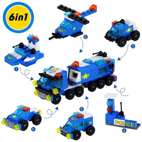 MIMAX Build-on Brick Mug with 180+ Pieces Building Blocks Toys Set for Kids Birthday (Blue-Upgrade)