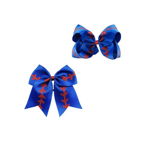Girls Cheerleader Jumbo Bow Ponytail Holder Hairbow Girl Teen Hair Accessories JB81 (Hair Clip-Royal Blue)