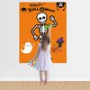 Happy Storm Halloween Party Games Pin The Bow Tie on The Mr. Bones Game Halloween Party Supplies Favors for Kids Halloween Pin Game with 24 Bow Tie Reusable Stickers