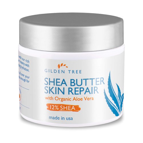 Shea Butter Skin Repair Cream, Natural & Organic for Deep Moisturizing of Dry, Cracked, Itchy Sensitive Skin on Hands, Face, Body and Feet - Suitable For All Skin Types, Light Lemon Scent