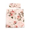 Galabloomer Newborn Receiving Blanket Headband Set Flower Print Baby Swaddle Receiving Blankets Vintage Rose