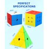 CFMOUR Speed Cube Set - Moyu Meilong 2x2x2 3x3x3 Pyramid Cube Bundle | Stickerless Magic Cubes with Smooth Turning | Brain Teaser Puzzle Toys for Kids & Adults