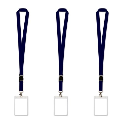 Black Lanyard with Card Holder Pack of 3