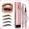 4D Four-Tip Eyebrow Pen - Waterproof, Long-Lasting, Smudge-Proof, Easy to Use for Perfect Brows and Defined Eyes - Light Brown Eyebrow Pencil