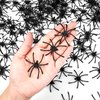 120 Pieces Halloween Plastic Spiders Small Fake Plastic Spiders Realistic Plastic Spider Toys Terror Funny Prank Props for Home and Party Decorations, 2 x 1.8 Inches(Black)