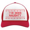 Tstars I've Been Naughty Funny Holiday Ugly Christmas Party Trucker Hat Mesh Cap One Size red/White