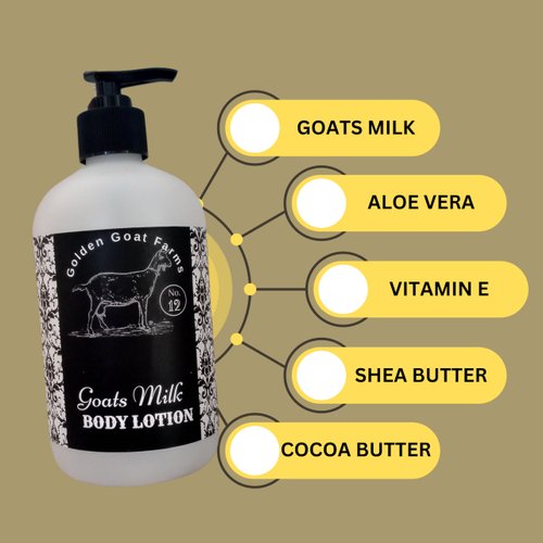 Golden Goat Farms Rosemary Mint Scented Body Lotion with Goat's Milk, 12 Oz