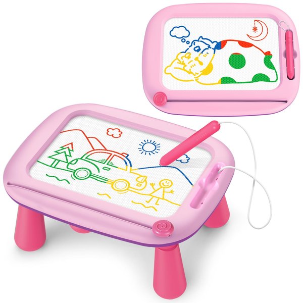 AuroTops Toddlers Toys Magnetic Drawing Board,Pink Magnetic Doodle Board Toddler Girl Toys,Writing Painting Magnet Doodle Pad Early Educational Learning Toy for 3 4 5 Year Old Kids Girls Birthday Gift