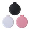 Saycker 3pcs Portable Folding Hair Brush with Mirror,Foldable Travel Mirror Hair Brushes Round Pocket Hair Brush Mini Hair Massage Comb Compact Hair Brush for Men Women and Girls(Black+White+Pink)