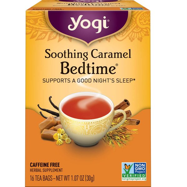 Yogi Tea Soothing Caramel Bedtime Tea - 16 Tea Bags per Pack (6 Packs) - Calming Sleep Tea - Supports Good Sleep - Includes Chamomile Flower, Rooibos Leaf, Roasted Chicory Root & More