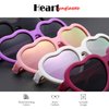 NULOOQ Flexible Heart Shaped Baby Polarized Sunglasses with Strap Adjustable Toddler & Infant Age 0-24 Months (White/Purple Mirrored + Pink/Pink Mirrored) - 2 Pack