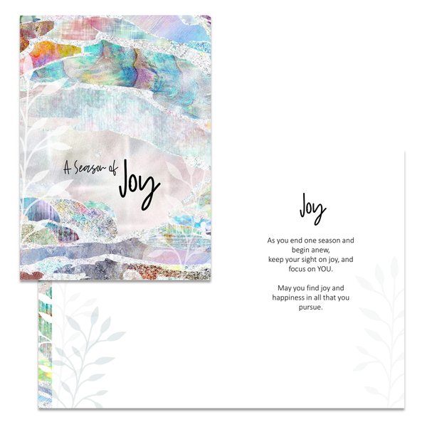 Smiling Wisdom - New Journey Retirement Goodbye - Season of Joy Greeting Card and Keepsake Gift Set (Blue Abalone 2)