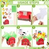 Seenelling 6 Sets 122 Pcs Farm Animal Party Centerpieces Farm Animals Table Toppers Decor Barn Box Animal Cutouts and Sticks Tissue Paper for Barnyard Birthday Party Supplies Baby Shower