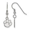 Clemson Extra Small (3/8 Inch) Dangle Earrings Wire (Sterling Silver)