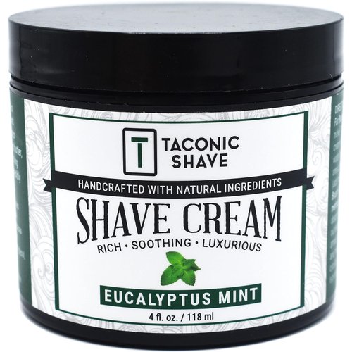 Taconic Shave, All Natural Shave Cream – Highly-Concentrated, Shaving Cream for Men and Women – 4 oz. Moisturizing Shaving Cream Tub with Skin Soothing Ingredients – Cooling Eucalyptus & Mint