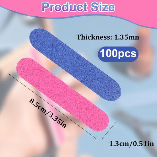 cobee 100 Pcs Nail File Professional Nail Files, 180/240 Grit Nail Files, Double Sided Emery Board Nail Styling Manicure Tools for Women Nail Care(8.5 x 1.3 cm)