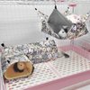EAEDMY Guinea Pig Rat Ferret Hammock Hideout, Corner Tunnel, 14.2"x 9.8"x 4.3", Suitable for Small Pets, Easy to Clean