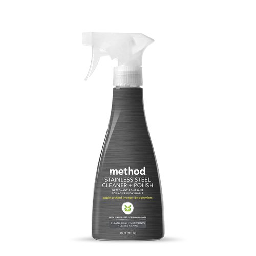 Method Stainless Steel Cleaner + Polish, Apple Orchard, Cleans Fingerprints and Smudges, 14 FL Oz (Pack of 1)
