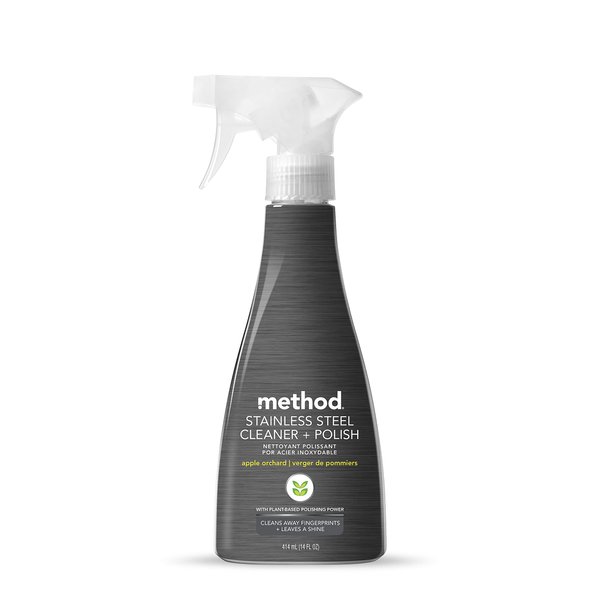 Method Stainless Steel Cleaner + Polish, Apple Orchard, Cleans Fingerprints and Smudges, 14 FL Oz (Pack of 1)