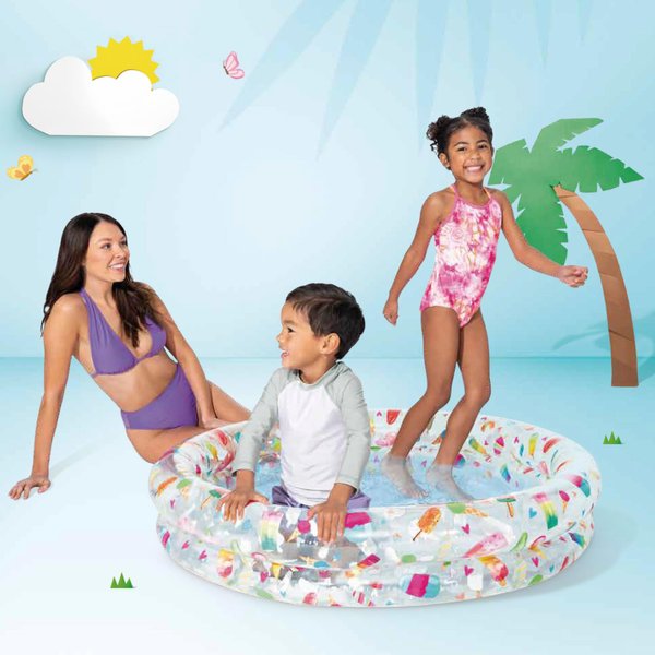 Intex Inflatable Stars Kiddie 2 Ring Circles Swimming Pool (48" X 10") [Assorted Styles]