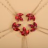 BERYUAN Wedding Hair Pins Bridal Crystal Rhinestone Hair Pins Green and Red Rhinestone Wedding Headpiece Gold Rhinestone Hair Pins for Wedding Women(5pcs) (red)