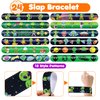 Cherisnowy 48 PCS Alien Party Favors 24 Tattoos Sticker and 24 Slap Bracelets Wristbands Perfect for Space Themed Birthday Baby Showers or Classroom Rewards Ideal Decor and Gifts for Girls and Boys