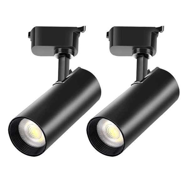 Bravsekai LED Track Lighting Heads, 2-Lights 4000K Natural White 25W Dimmable Track Lights Head with Single-Circuit H Type Track Light Rails, Ceiling Spotlight Fixture for Indoor Home Commercial